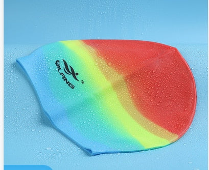 2020 Swimming Cap Silicone Women Men Waterproof Plus Size Colorful Adult Long Hair Sports High Elastic Adults Swim Pool Hat