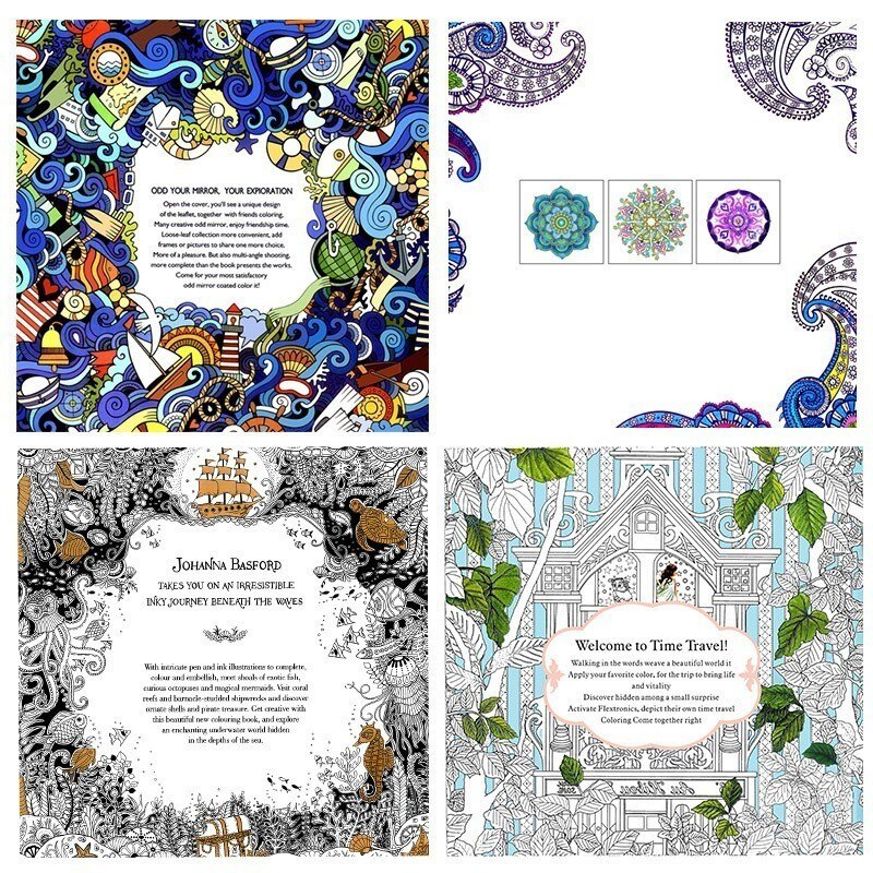 1 Piece 24 Pages Relieve Stress Colored Paint Drawing Book For Children Adult Artist Kill Time Coloring Painting Book 03162