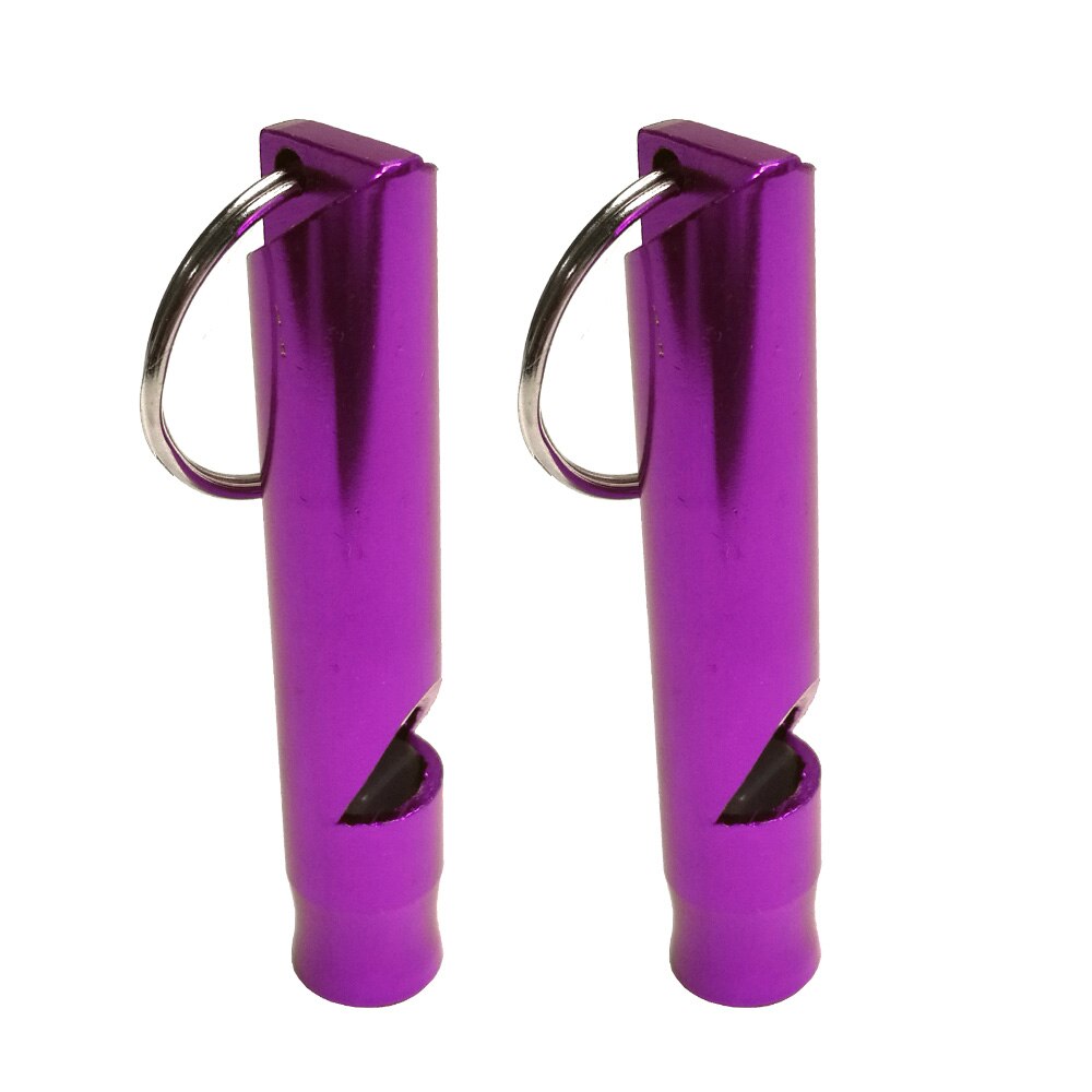 2PCS Camping Kayak drift Swim Emergency Survival Aluminum alloy Whistle with keychain For Scuba Diving Canoe Boat Water Sports