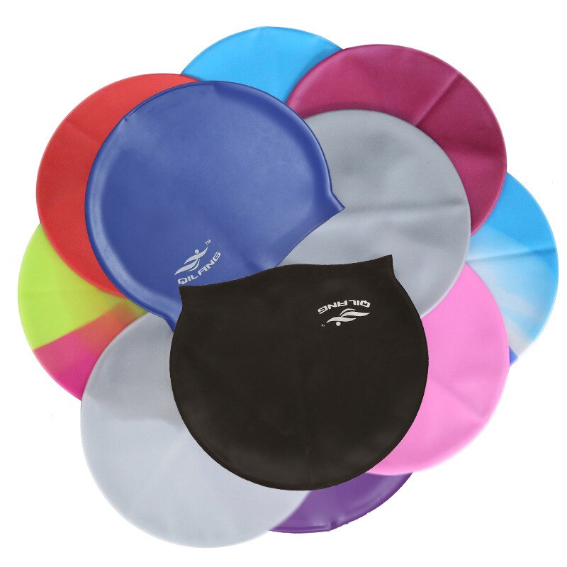 2020 Swimming Cap Silicone Women Men Waterproof Plus Size Colorful Adult Long Hair Sports High Elastic Adults Swim Pool Hat