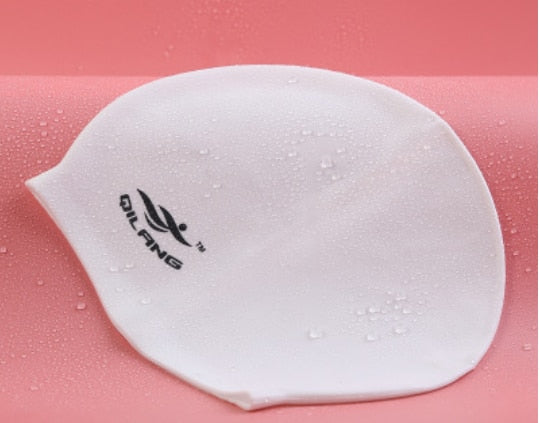 2020 Swimming Cap Silicone Women Men Waterproof Plus Size Colorful Adult Long Hair Sports High Elastic Adults Swim Pool Hat