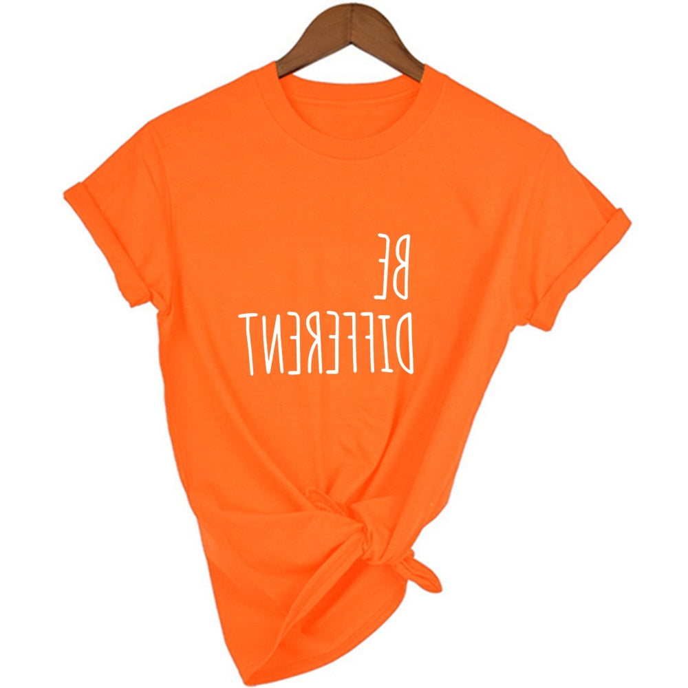 Be Different Tshirts Funny Quote T Shirt Summer Fashion Hipster Slogan Tees Women Casual T-shirts Camisetas Summer Quote Shirt