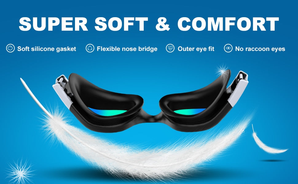 Adults Swimming Glasses Polarized Swim Goggles for Anti Fog/No Leak/Clear Wide Vision/UV Protection/Professional Pool Open Water