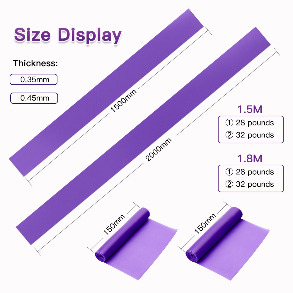 Yoga Pilates Stretch Resistance Band Elastic Bands for Fitness Exercise Fitness Equipment Natural Rubber Gym Dropshipping