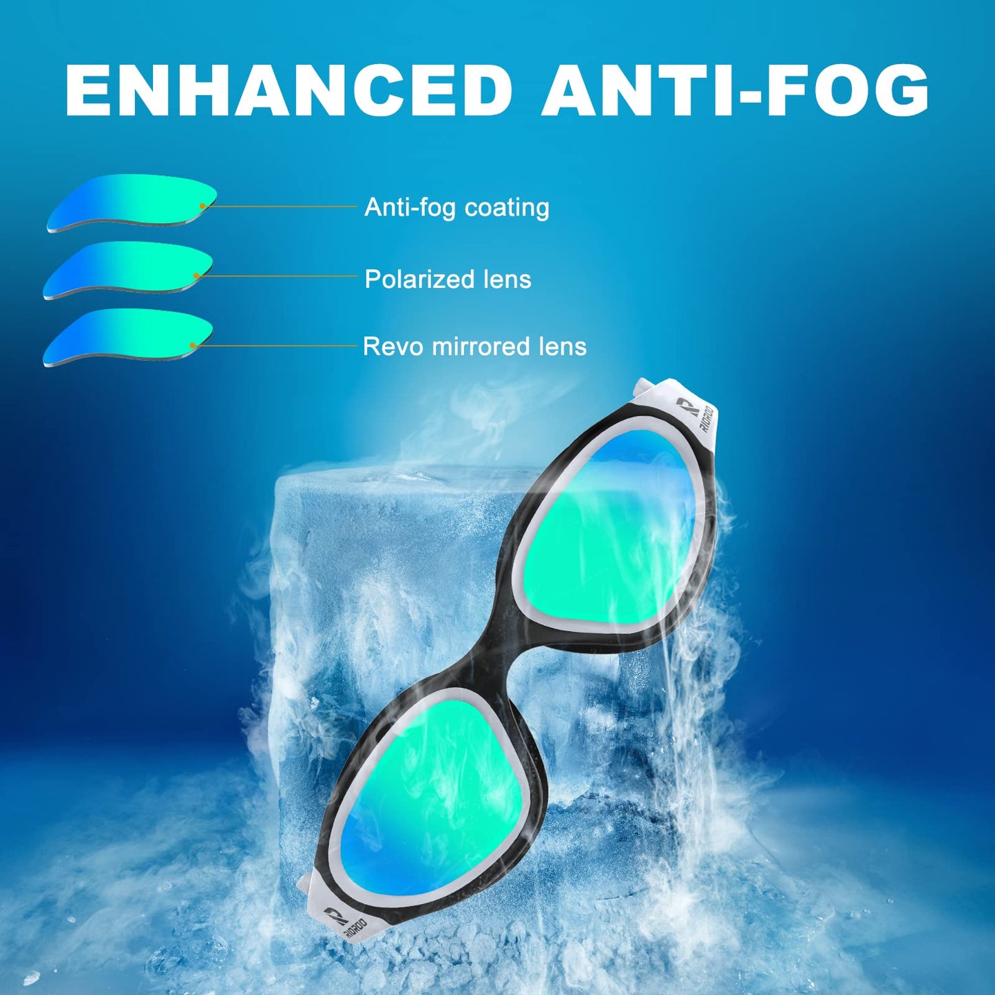 Adults Swimming Glasses Polarized Swim Goggles for Anti Fog/No Leak/Clear Wide Vision/UV Protection/Professional Pool Open Water