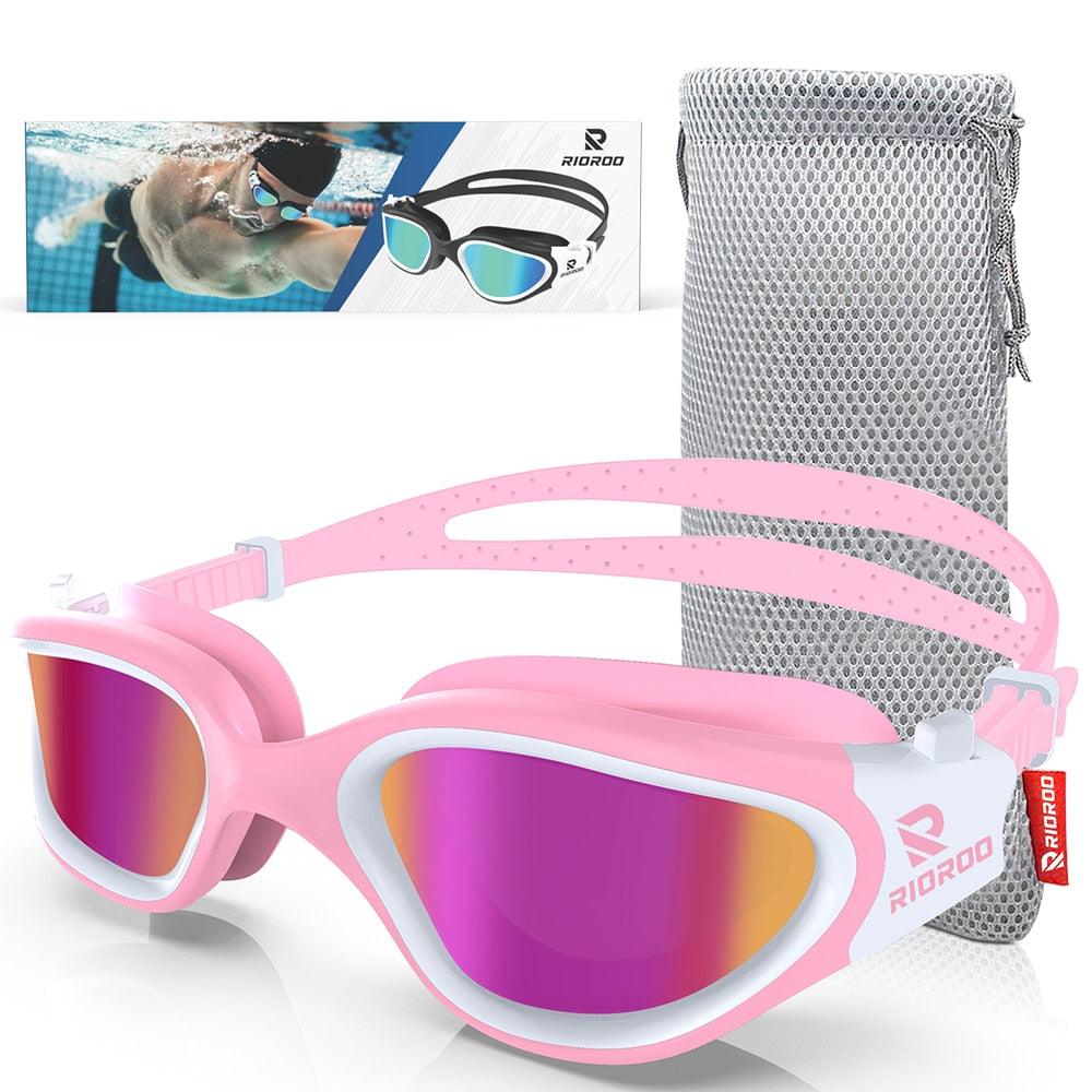 Adults Swimming Glasses Polarized Swim Goggles for Anti Fog/No Leak/Clear Wide Vision/UV Protection/Professional Pool Open Water