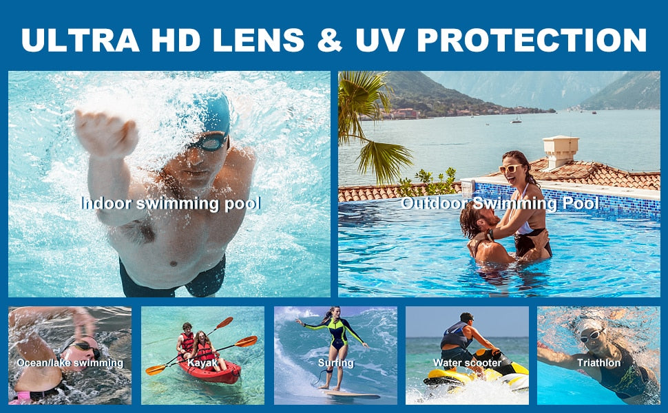 Adults Swimming Glasses Polarized Swim Goggles for Anti Fog/No Leak/Clear Wide Vision/UV Protection/Professional Pool Open Water