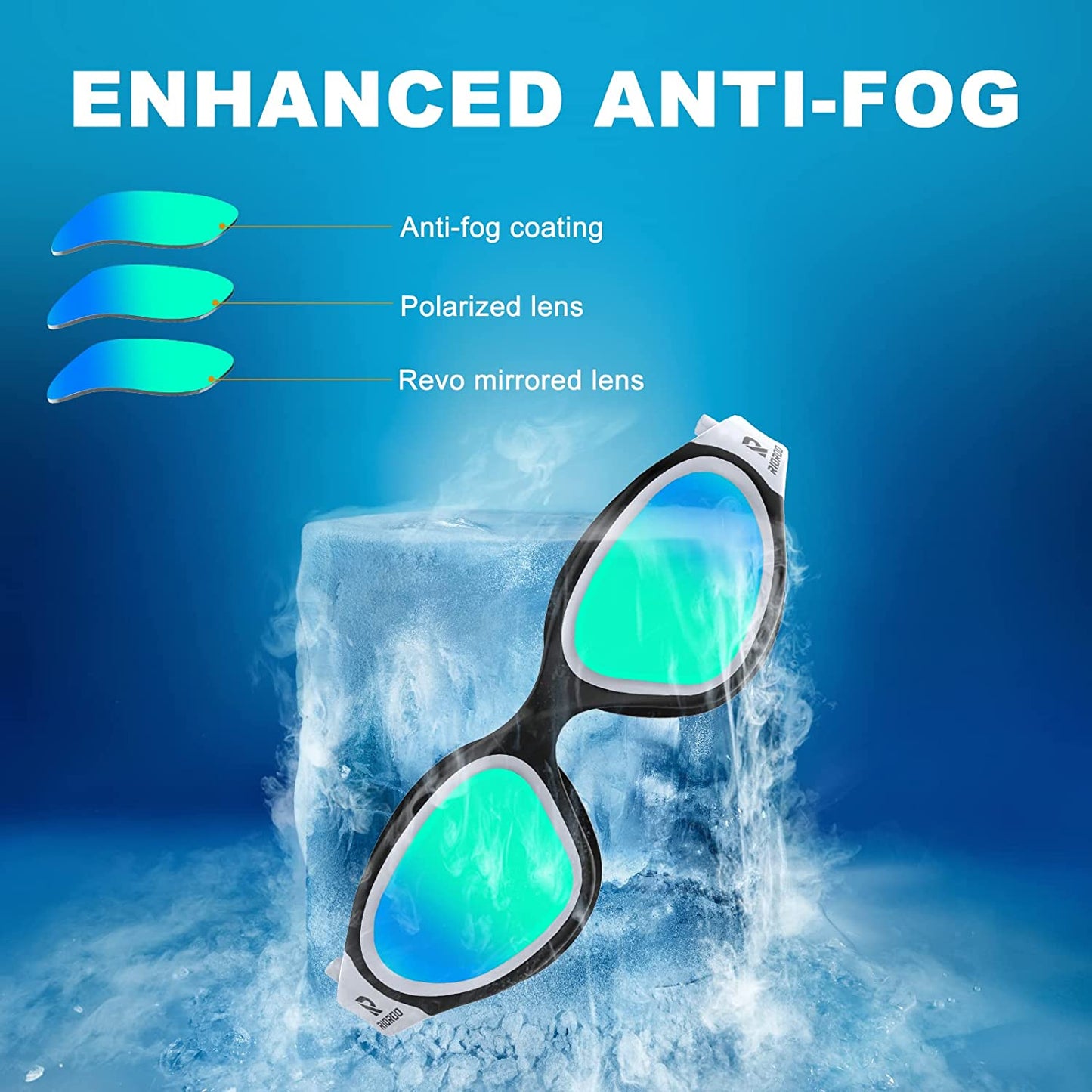Adults Swimming Glasses Polarized Swim Goggles for Anti Fog/No Leak/Clear Wide Vision/UV Protection/Professional Pool Open Water