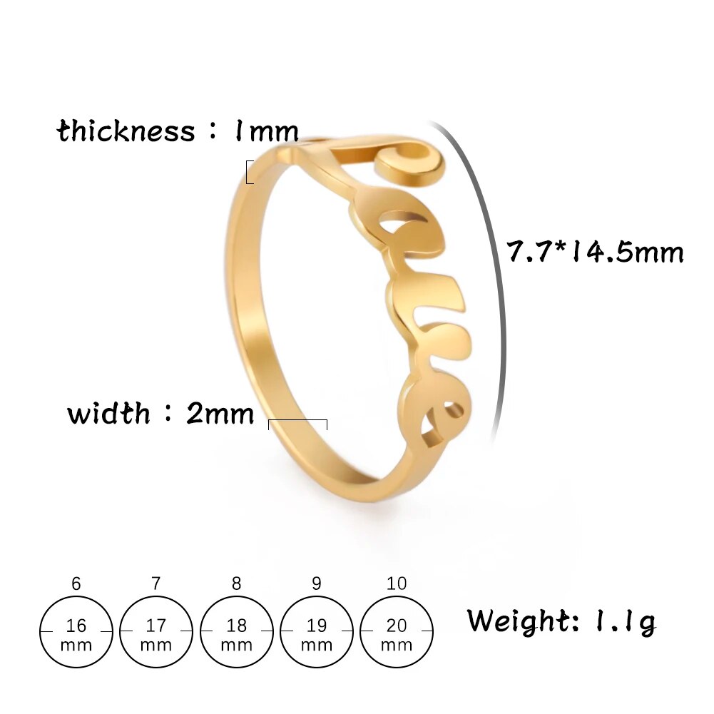 Romantic Hollow Letter LOVE Rings Stainless Steel Light luxury Wedding Ring Elegant Finger Accessories Jewelry Gift for Lovers