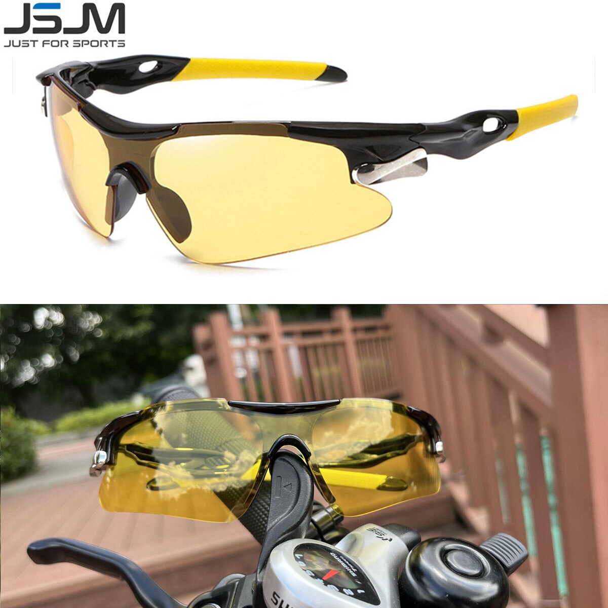 JSJM Outdoor Sports Glasses Cycling Sunglasses Men Women Bike Eyewear MTB Cycling Riding Bicycle Sun Glasses Goggles Gafas UV400