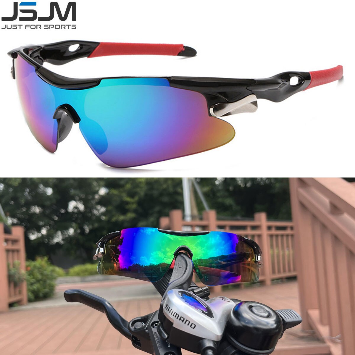 JSJM Outdoor Sports Glasses Cycling Sunglasses Men Women Bike Eyewear MTB Cycling Riding Bicycle Sun Glasses Goggles Gafas UV400