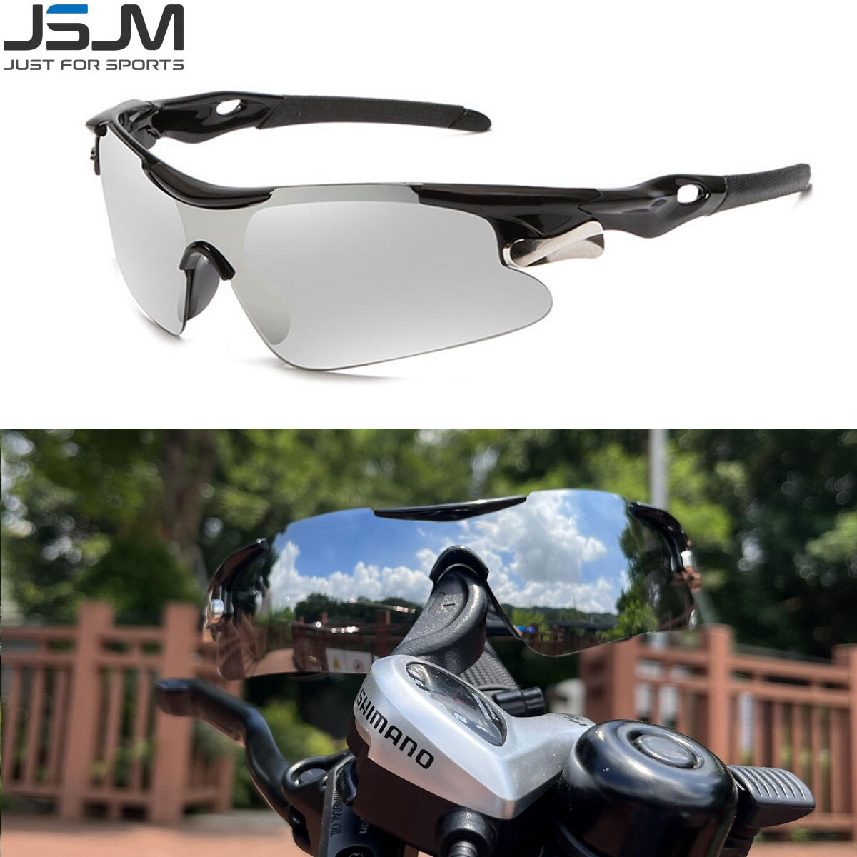 JSJM Outdoor Sports Glasses Cycling Sunglasses Men Women Bike Eyewear MTB Cycling Riding Bicycle Sun Glasses Goggles Gafas UV400