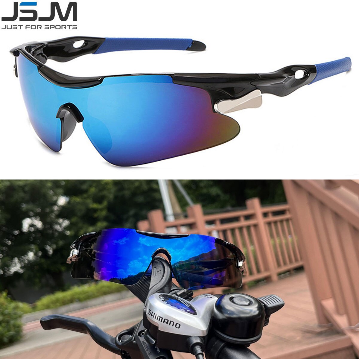 JSJM Outdoor Sports Glasses Cycling Sunglasses Men Women Bike Eyewear MTB Cycling Riding Bicycle Sun Glasses Goggles Gafas UV400