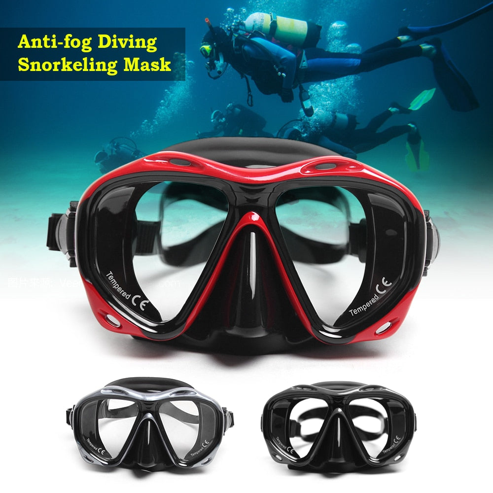 Brand Professional Silicone Gear Scuba Diving Mask Equipment Snorkel Adults Anti-Fog UV Waterproof Swim/Dive Glasses Men Women