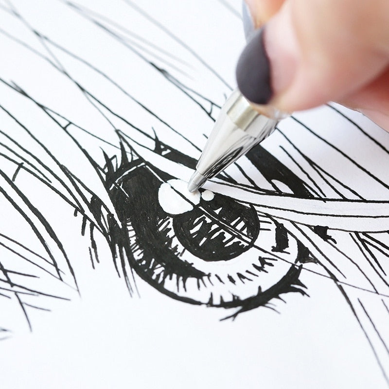 3Pcs Premium White Gel Pen Set 0.6mm Fine Tip Sketching Pens for Artists Black Papers Drawing Design Illustration Art Supplies