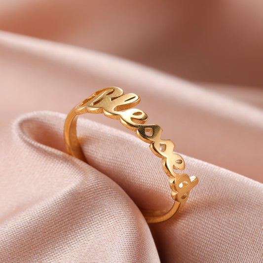 COOLTIME Blessed Ring for Men Women Supernatural Amulet God Bless Couple Ring Stainless Steel Wedding Rings Fashion Jewelry 2022