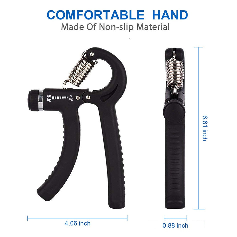 WorthWhile 5-60Kg Gym Fitness Hand Grip Men Adjustable Finger Heavy Exerciser Strength for Muscle Recovery Hand Gripper Trainer