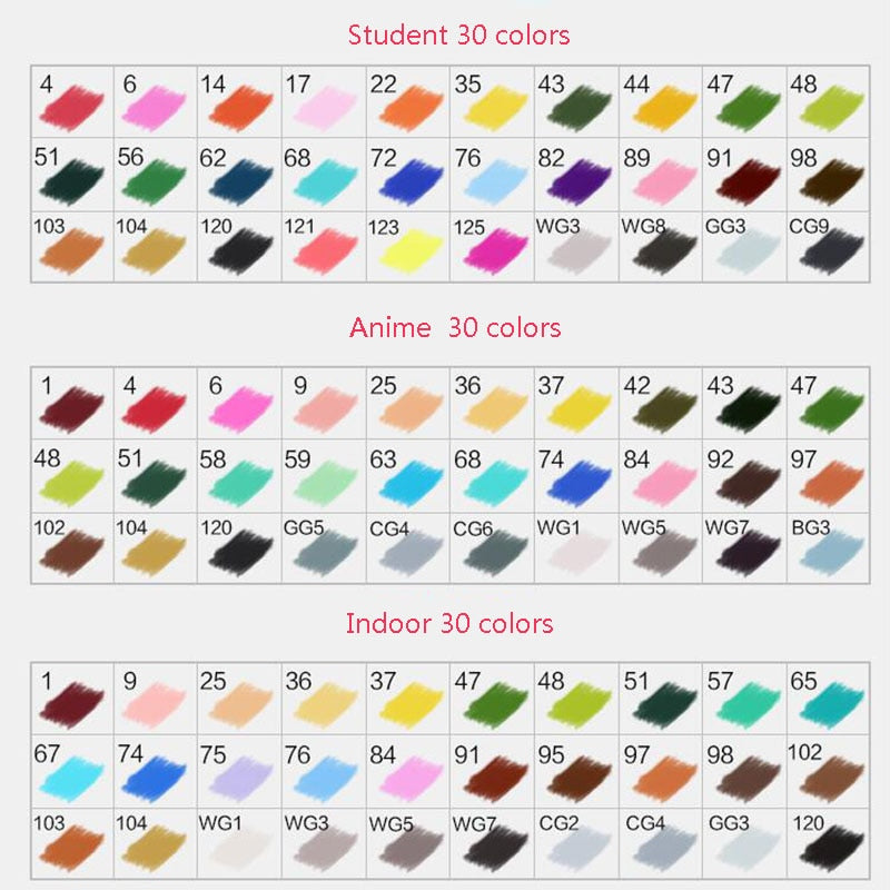 30 Colors Creative Double-head Colored Oily Marker Pen Set Anime Painting Set Fashion Graffiti Drawing Pens Sets