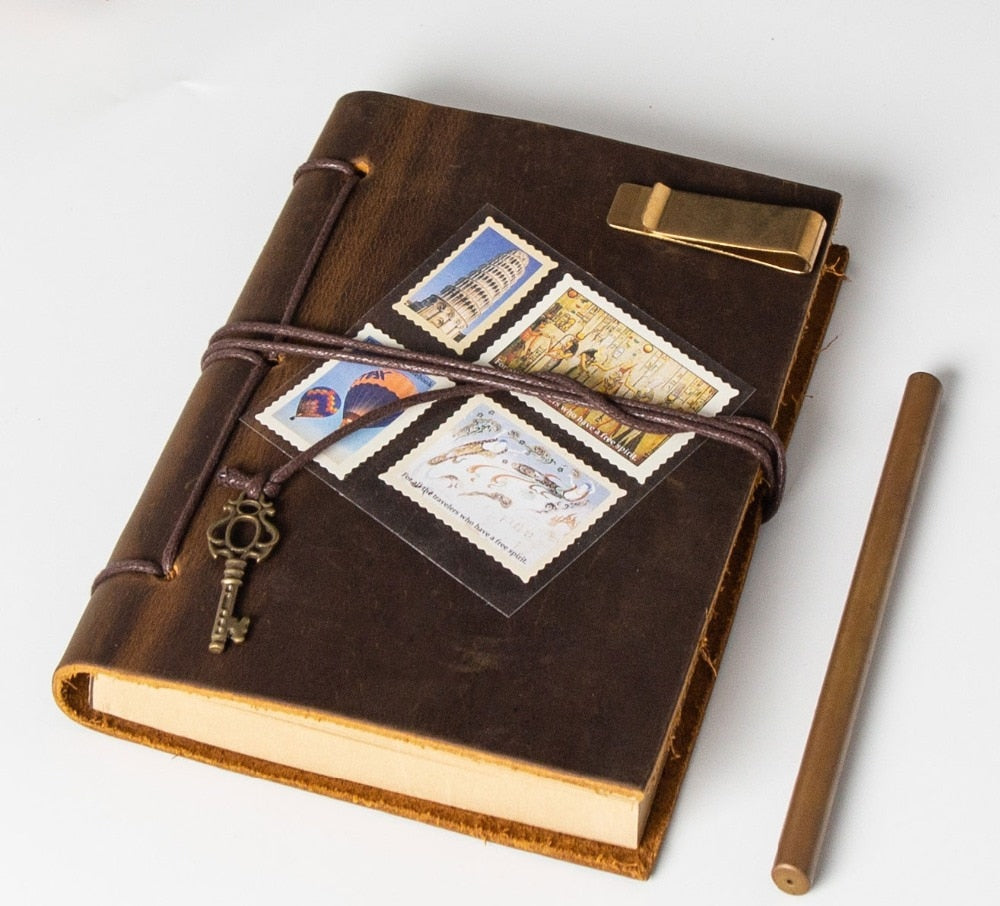 Diary Journals notebook genuine leather Binder Sketchbook vintage Planner A5 Travel note book stationary school office supplies