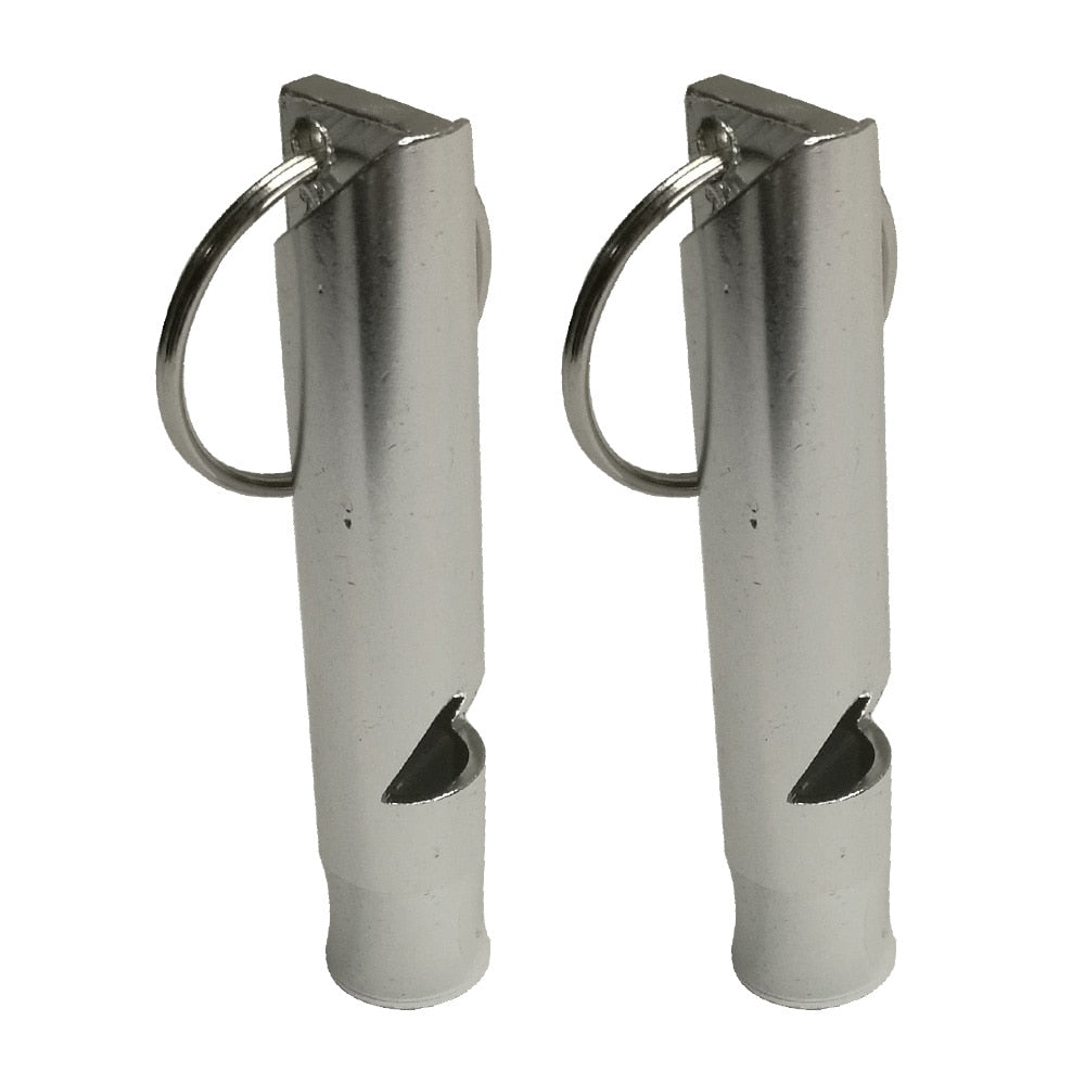 2PCS Camping Kayak drift Swim Emergency Survival Aluminum alloy Whistle with keychain For Scuba Diving Canoe Boat Water Sports