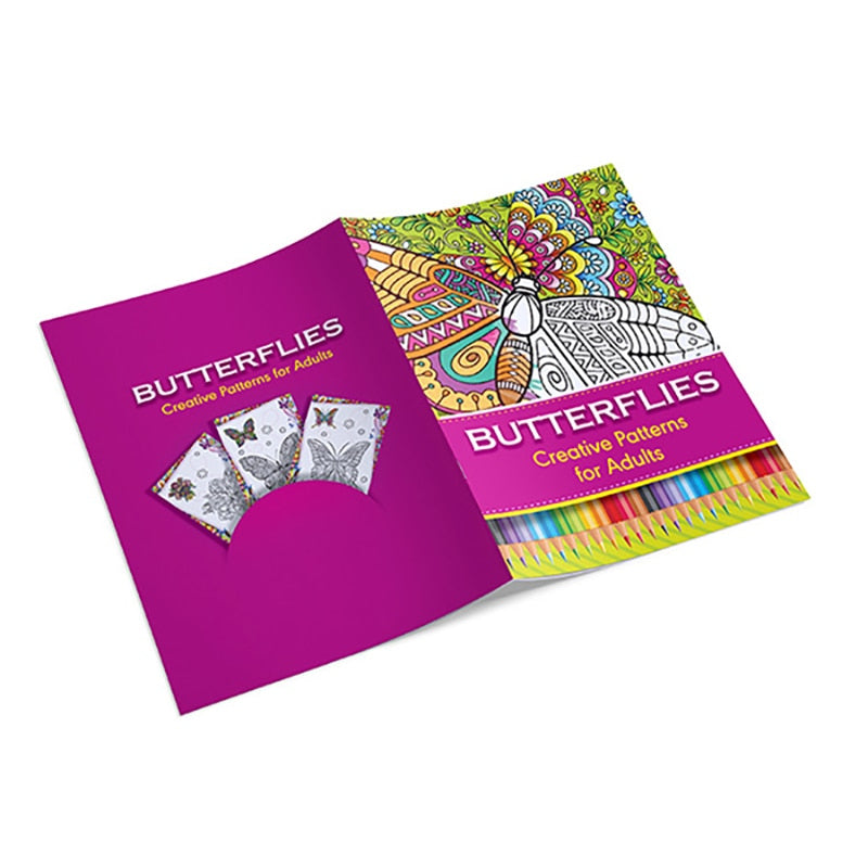 Cartoon Printing Adult Coloring Activity Book Set Hand Drawn Doodle Book Drawing Book Libros Livros Soft Cover A4 Large Size