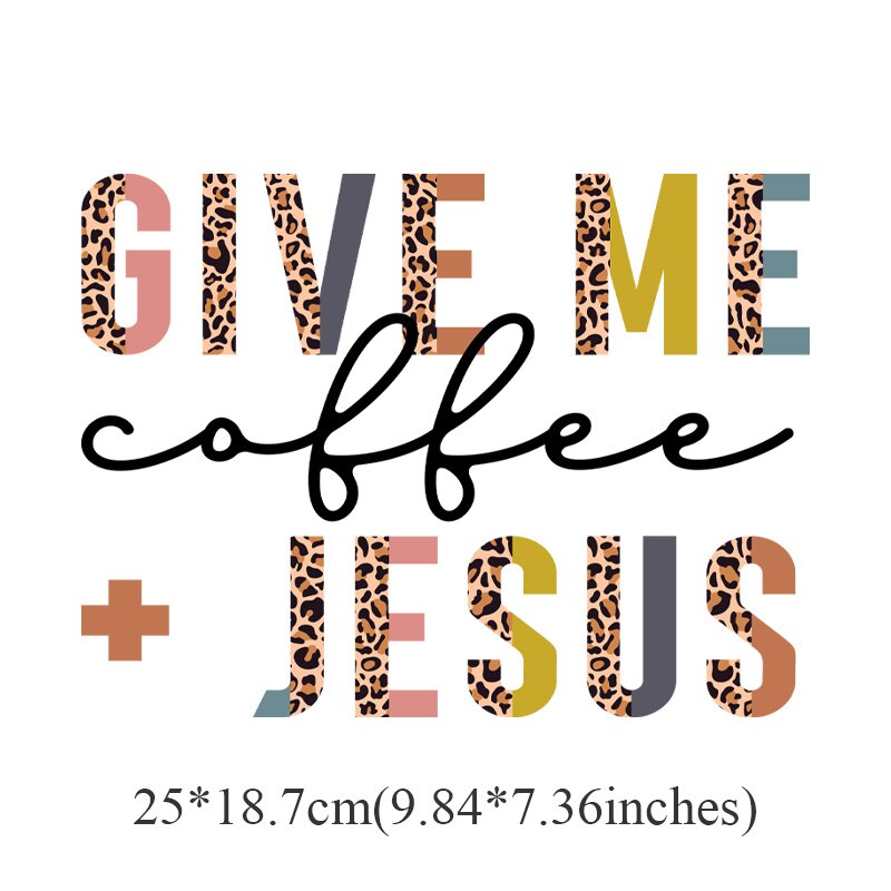 Jesus Letter Patches On Clothes DIY Washable Decals T-Shirt Thermo Adhesive Stickers Fashion Lady Iron-On Transfer For Clothing