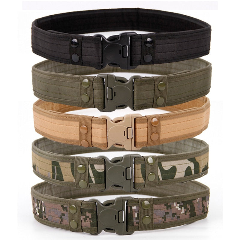 JSJM 2022 New Tactical Belt Men Outdoor Hunting Belt Military Combat Quick Release Canvas Belt CS Paintball Shooting Belt Unisex