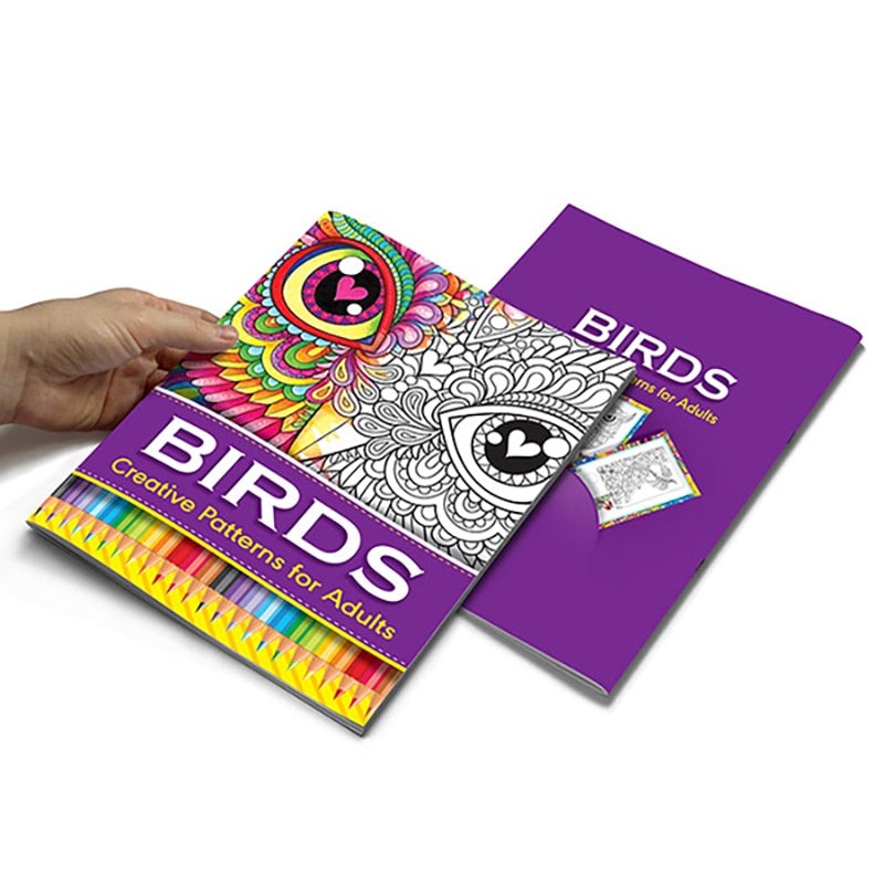 Cartoon Printing Adult Coloring Activity Book Set Hand Drawn Doodle Book Drawing Book Libros Livros Soft Cover A4 Large Size