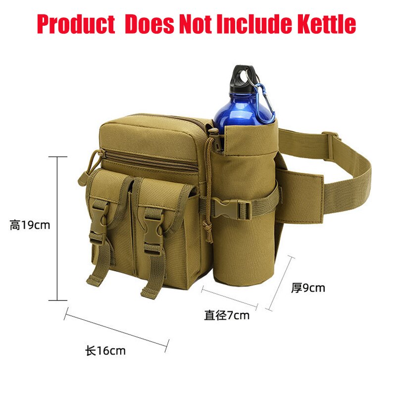 JSJM Tactical Belt Bag Outdoor Sports Hunting Mountaineering Camping Fanny Pack Military Combat Pockets Hiking Water Bottle Bag