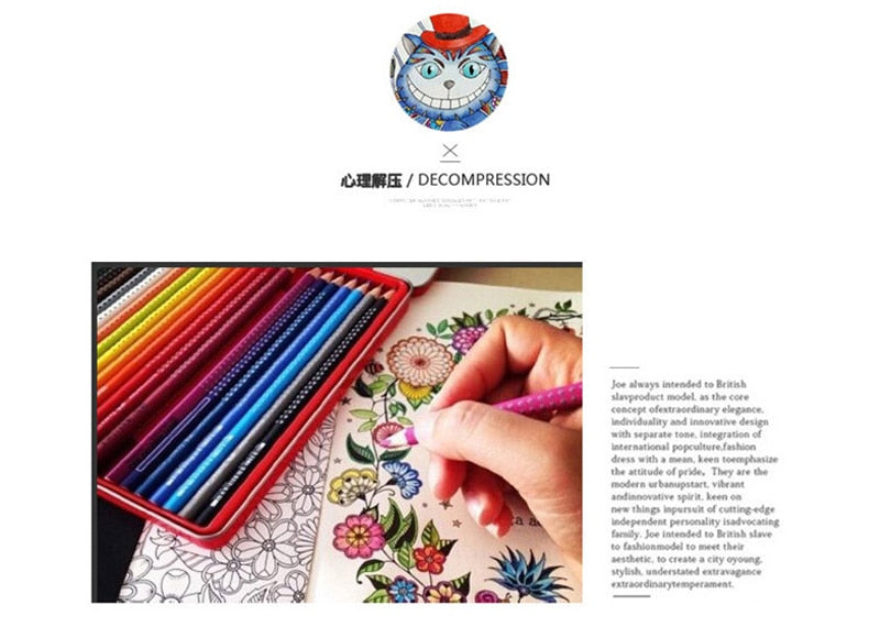 24 Pages Animal Kingdom Coloring Book for Adult Child Relieve Stress Kill Time Painting Drawing Art Book Graffiti Colouring Book