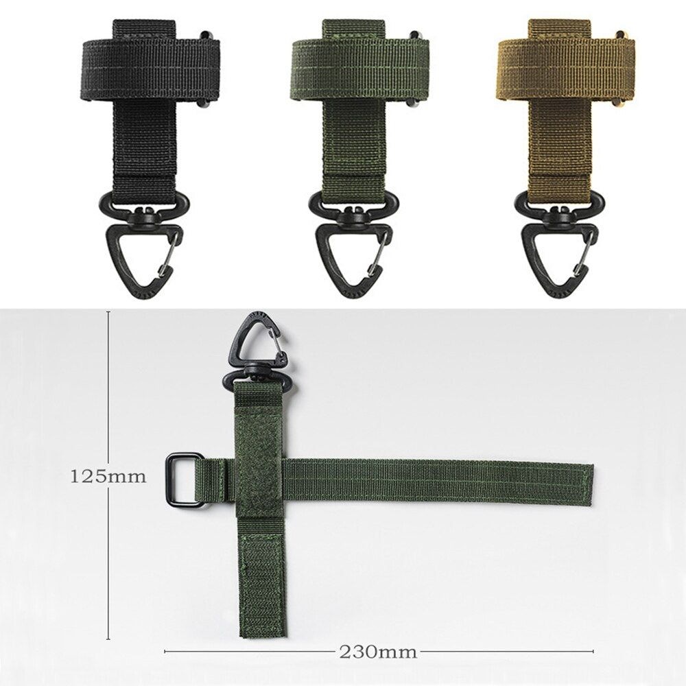 JSJM New Outdoor Climbing Gloves Hanging Buckle Rope Storage Buckle Multi-purpose Tactical Military Hook Nylon Webbing Keyring