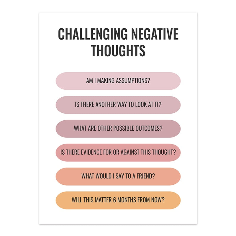 Canvas Painting Note To Self Mental Health Inspiring Quote Nordic Wall Art Pictures Poster Print for Living Room Home Decoration