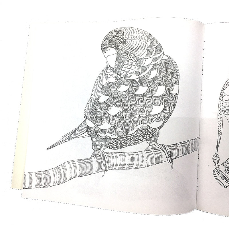 24 Pages Animal Kingdom Coloring Book for Adult Child Relieve Stress Kill Time Painting Drawing Art Book Graffiti Colouring Book