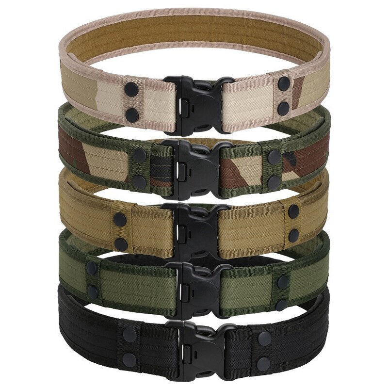 JSJM 2022 New Tactical Belt Men Outdoor Hunting Belt Military Combat Quick Release Canvas Belt CS Paintball Shooting Belt Unisex