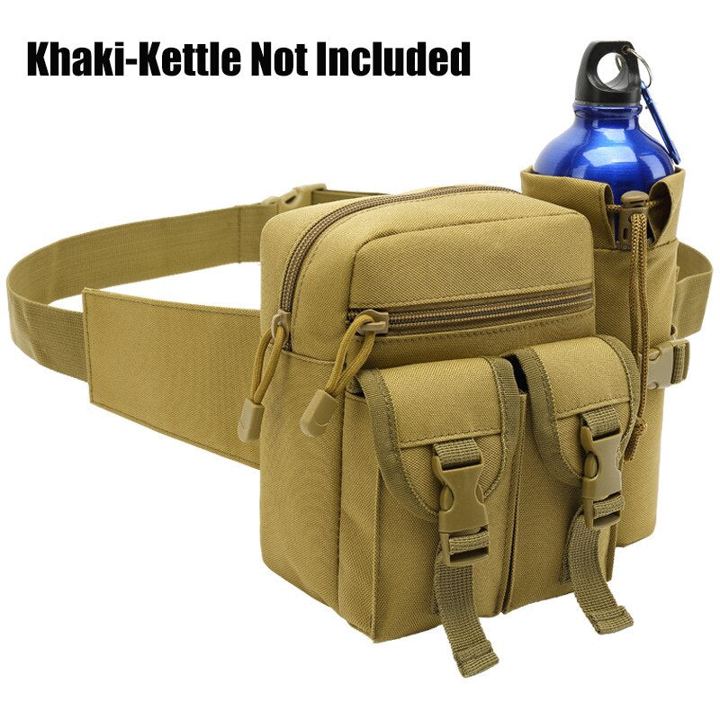 JSJM Tactical Belt Bag Outdoor Sports Hunting Mountaineering Camping Fanny Pack Military Combat Pockets Hiking Water Bottle Bag