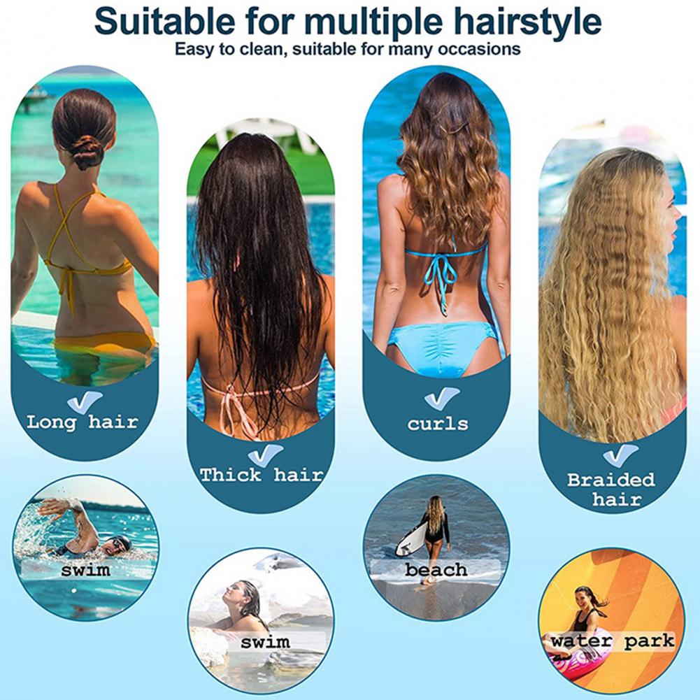 New 2022 Protect Ears Long Hair Sports Swim High Elasticity Silicone Swimming Waterproof Swim Hat for Long Hair