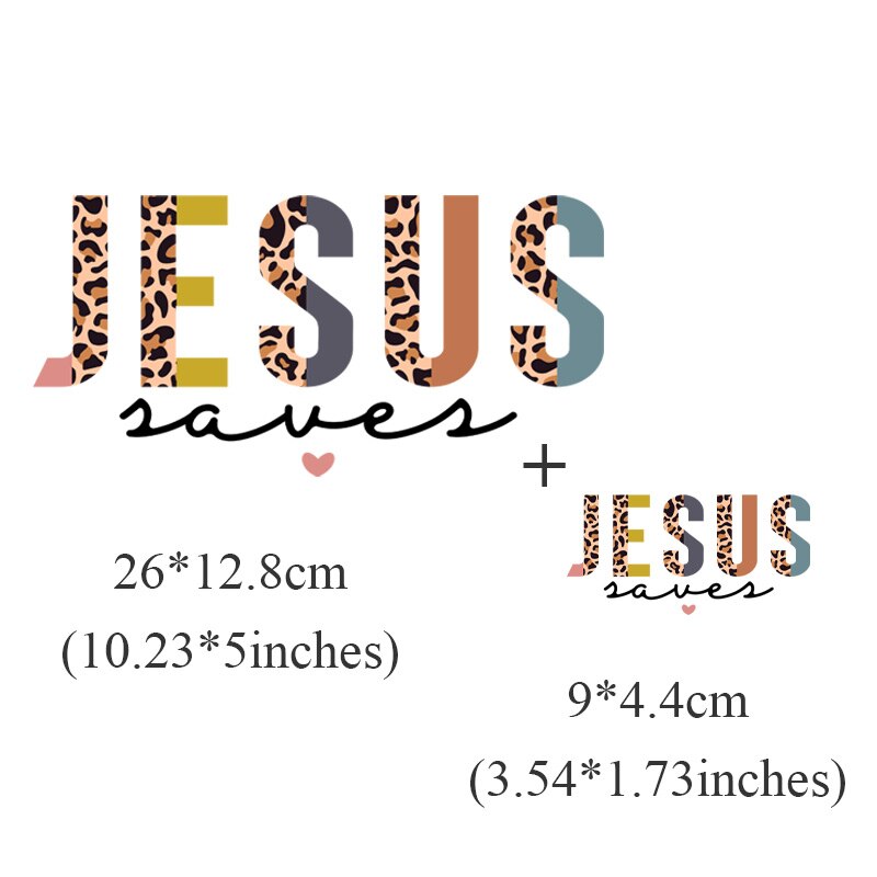 Jesus Letter Patches On Clothes DIY Washable Decals T-Shirt Thermo Adhesive Stickers Fashion Lady Iron-On Transfer For Clothing