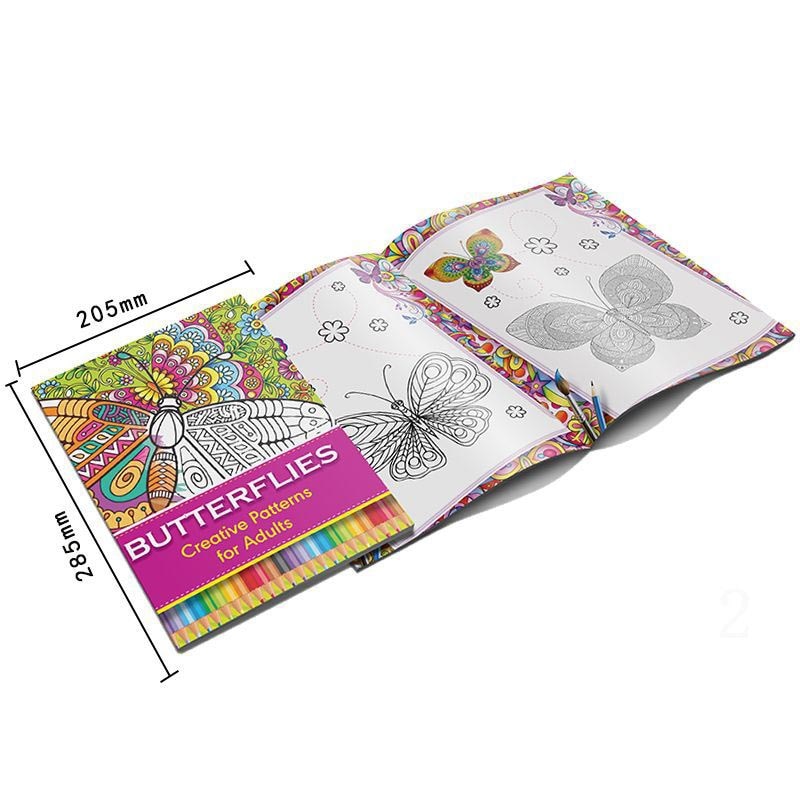 Cartoon Printing Adult Coloring Activity Book Set Hand Drawn Doodle Book Drawing Book Libros Livros Soft Cover A4 Large Size