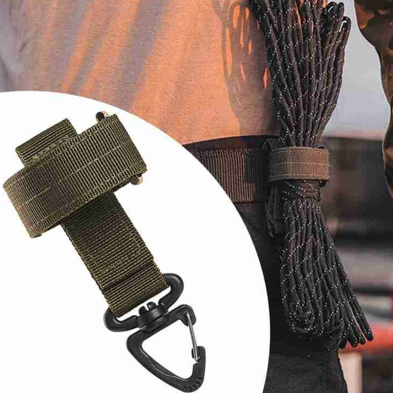 JSJM New Outdoor Climbing Gloves Hanging Buckle Rope Storage Buckle Multi-purpose Tactical Military Hook Nylon Webbing Keyring