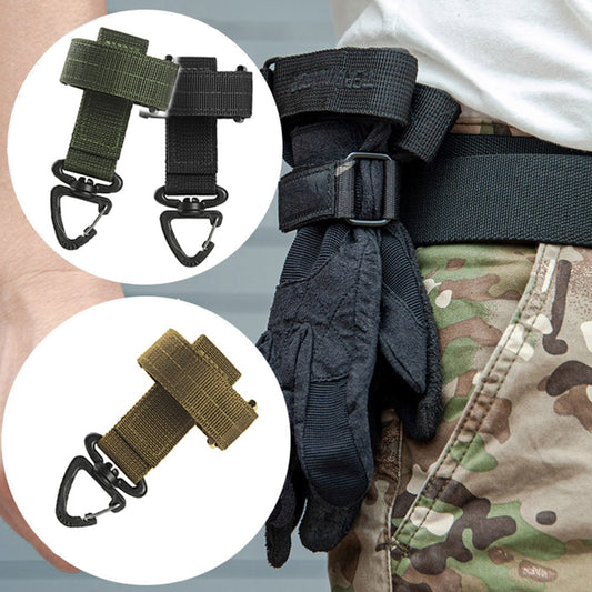 JSJM New Outdoor Climbing Gloves Hanging Buckle Rope Storage Buckle Multi-purpose Tactical Military Hook Nylon Webbing Keyring
