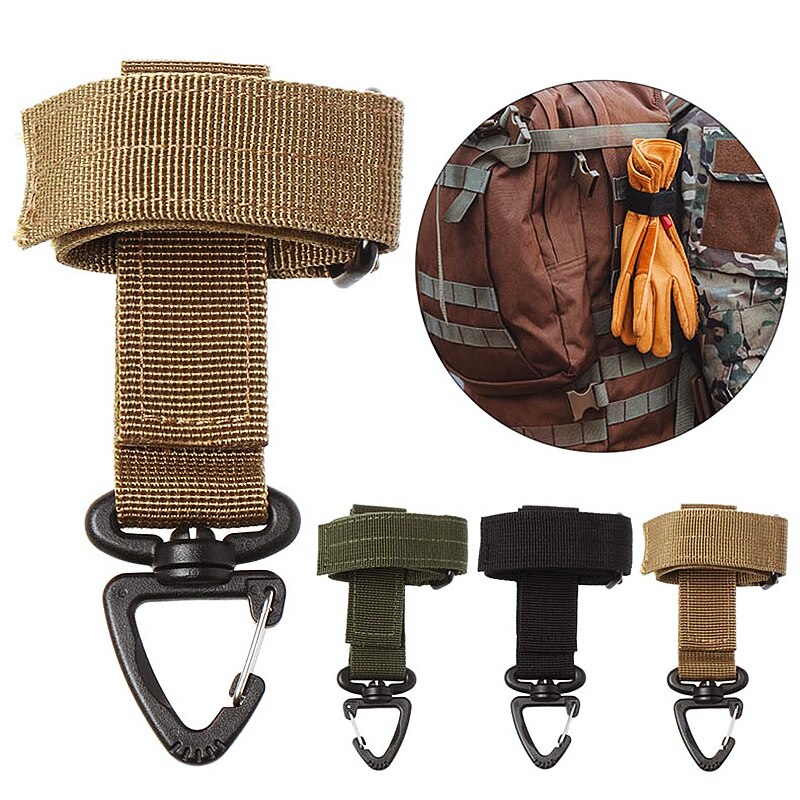 JSJM New Outdoor Climbing Gloves Hanging Buckle Rope Storage Buckle Multi-purpose Tactical Military Hook Nylon Webbing Keyring