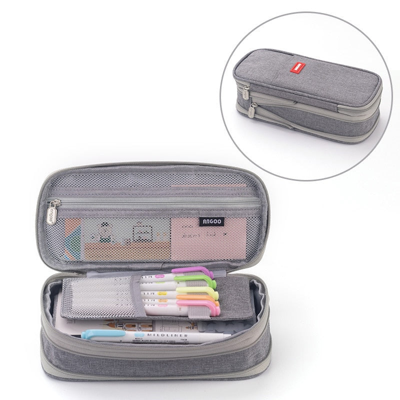 Pencil Case 9 Colors Foldable Large Capacity Waterproof Pencil Bag Kawaii Stationery for Student Office School Supplies