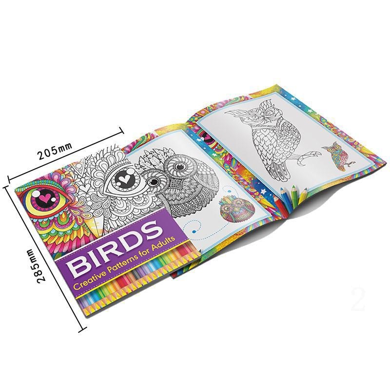 Cartoon Printing Adult Coloring Activity Book Set Hand Drawn Doodle Book Drawing Book Libros Livros Soft Cover A4 Large Size