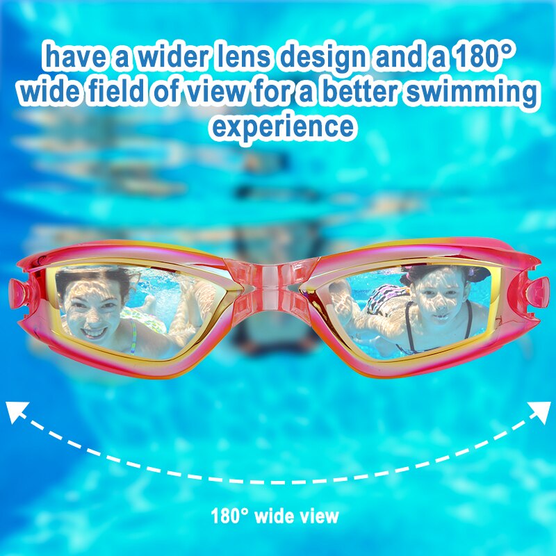 JSJM Professional Colorful Children Silicone Swimming Goggles Anti Fog UV Swimming Glasses Waterproof Silicone Swim Eyewear Kids