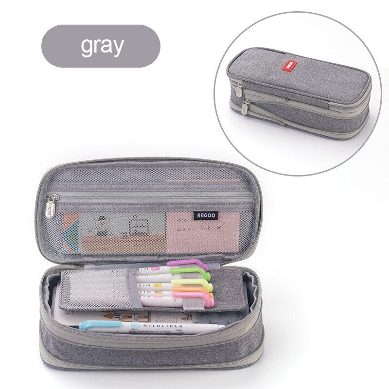 Pencil Case 9 Colors Foldable Large Capacity Waterproof Pencil Bag Kawaii Stationery for Student Office School Supplies