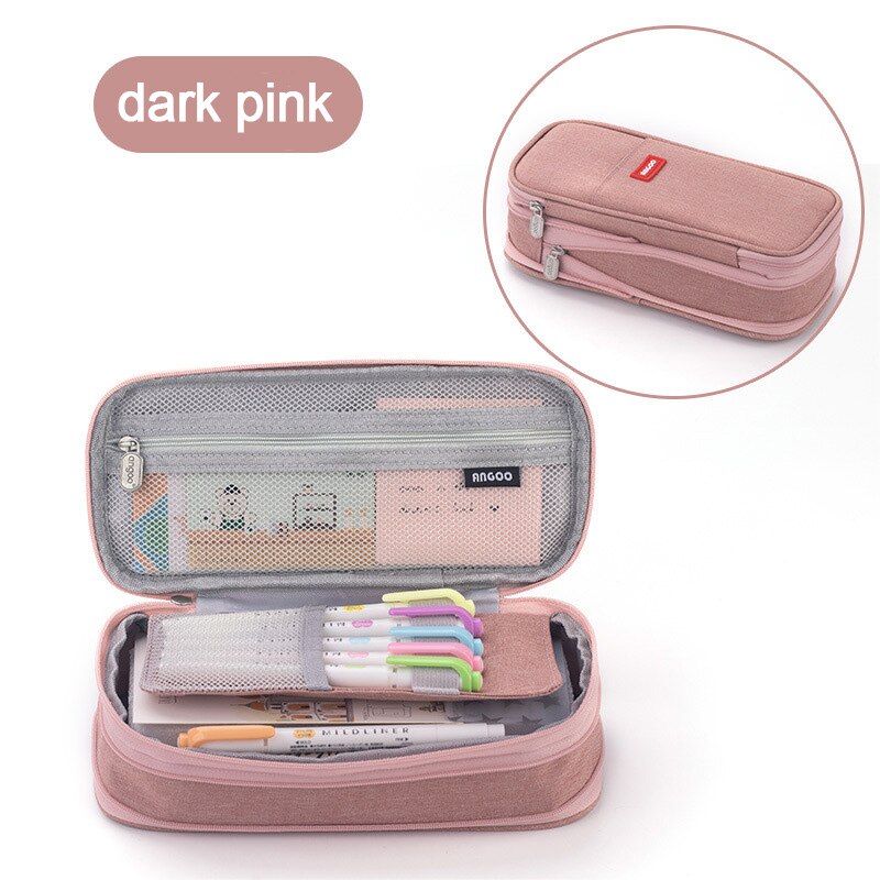 Pencil Case 9 Colors Foldable Large Capacity Waterproof Pencil Bag Kawaii Stationery for Student Office School Supplies